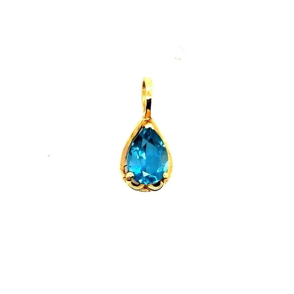 Small 14K Gold Topaz Pendant - Picture 1 of 6